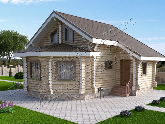 Заказать проект дома из рубленного бревна РБ-107 в Москве и МО